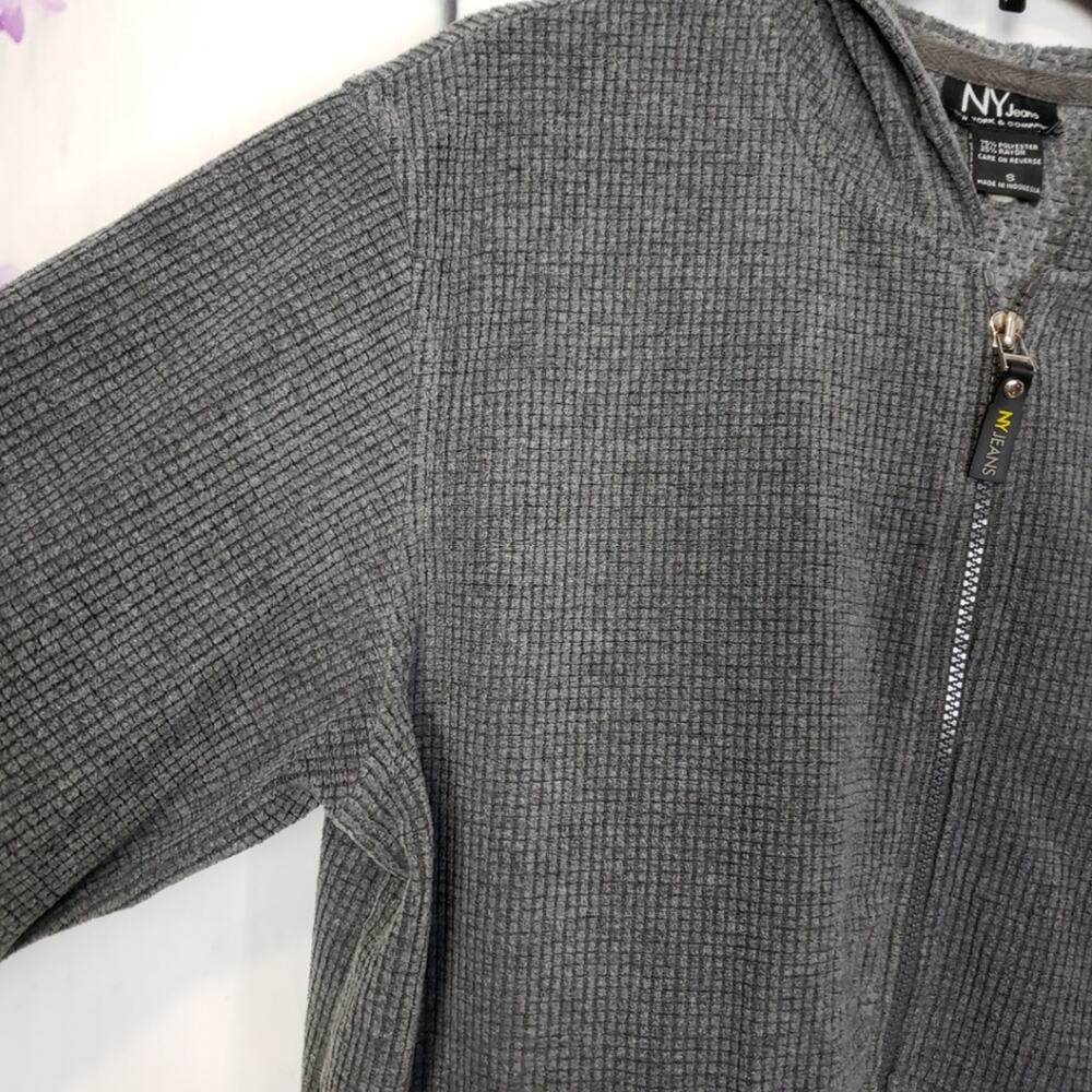 NY Jeans Fleece Full Zip Hooded Sweatshirt S - Picture 4 of 8